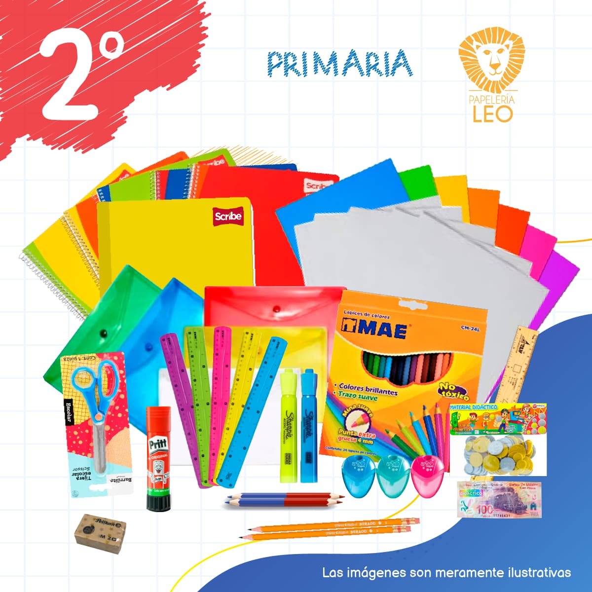 Papelería y útiles escolares de 2do grado - Primaria
