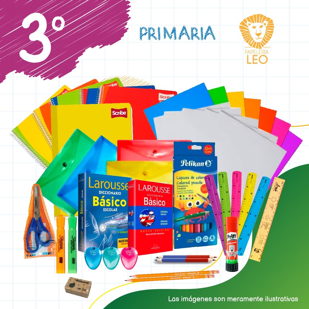 Papelería y útiles escolares de 3er grado - Primaria