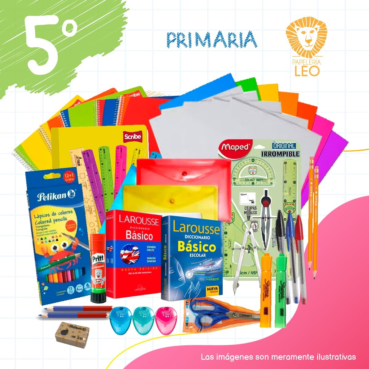 Papelería y útiles escolares de 5to grado - Primaria