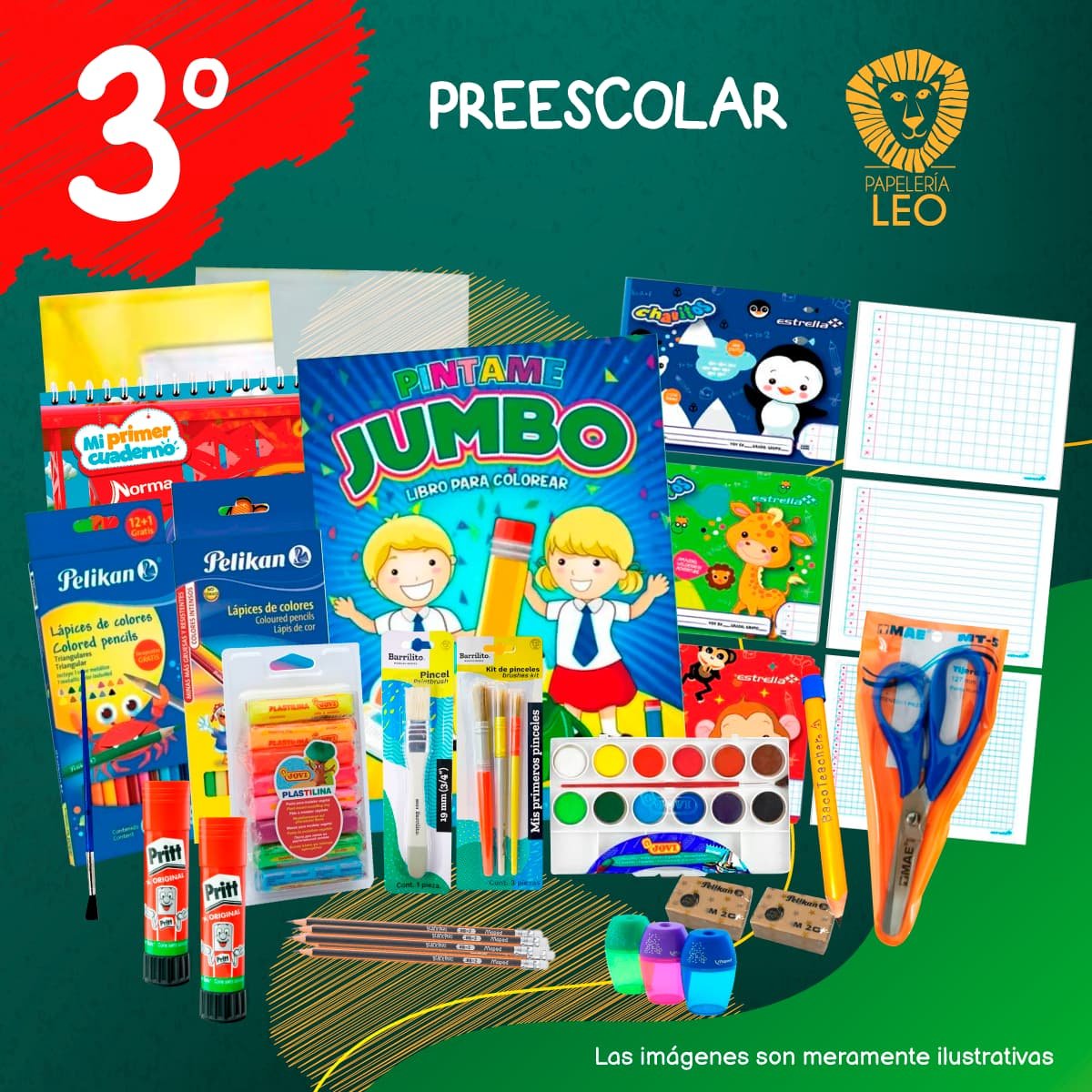 Papelería y útiles escolares de 3er grado - Preescolar
