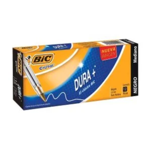 BOLIGRAFO BIC PM DURA MAS NEGRO CON 12 PZAS.