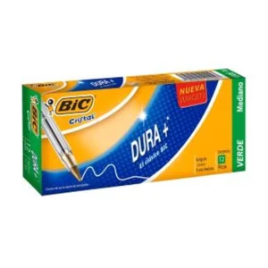 BOLIGRAFO BIC PM DURA MAS VERDE CON 12 PZAS.