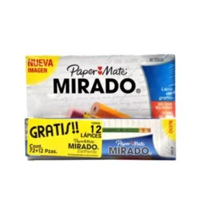 LAPIZ DE GRAFITO NO. 2 MIRADO C/72 + 12 GRATIS